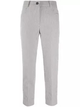Peserico брюки в тонкую полоску, серый