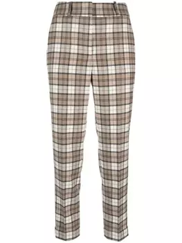 Peserico check-pattern cropped trousers, коричневый