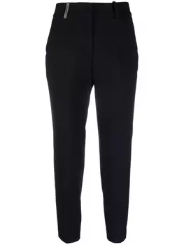 Peserico concealed-fastening tapered trousers, синий