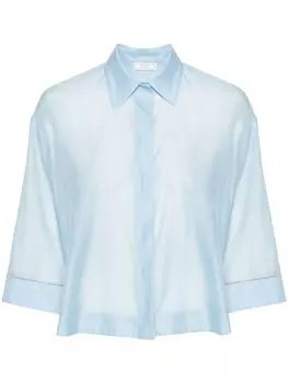 Peserico декорированная рубашка из органзы, синий