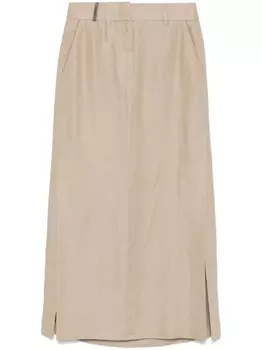 Peserico декорированная юбка миди, нейтральный