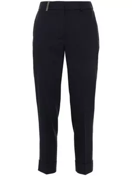 Peserico декорированные брюки, синий