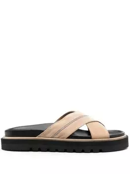 Peserico декорированные шлепанцы с перекрестными ремешками, серый