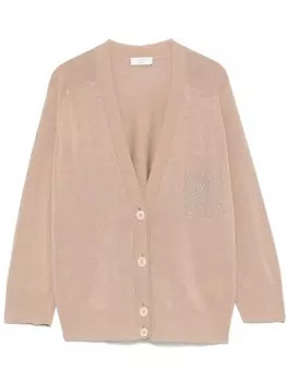 Peserico декорированный кардиган, коричневый