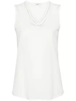 Peserico декорированный топ без рукавов, белый