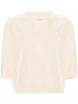 Peserico декорированный трикотажный топ, нейтральный цвет