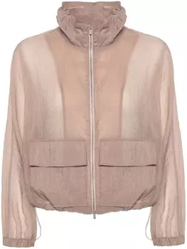 Peserico декорированный жакет из органзы, коричневый