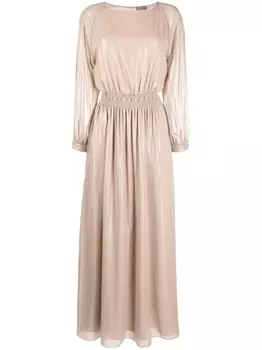 Peserico длинное платье со стразами, нейтральный цвет
