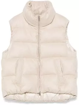 Peserico дутый жилет, нейтральный цвет