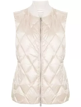 Peserico дутый жилет с бусинами, нейтральный цвет