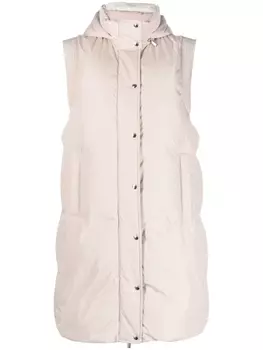 Peserico дутый жилет с капюшоном, нейтральный цвет