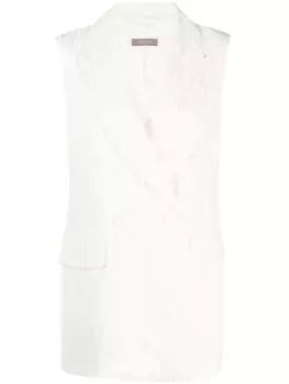 Peserico двубортный блейзер без рукавов, нейтральный цвет