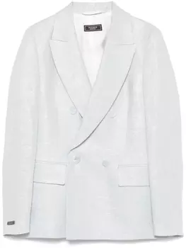 Peserico двубортный блейзер с люрексом, синий