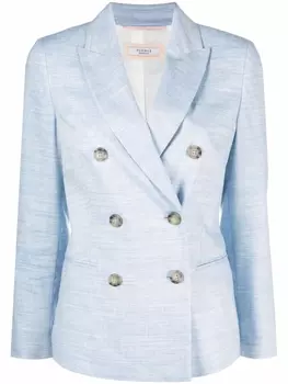 Peserico двубортный блейзер с заостренными лацканами, синий