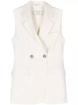 Peserico двубортный пиджак без рукавов, белый