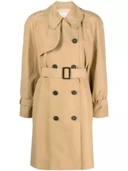 Peserico двубортный тренч, нейтральный цвет