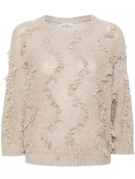 Peserico джемпер рыхлой вязки, коричневый