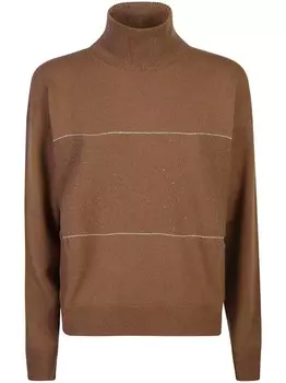 Peserico джемпер с люрексом, коричневый