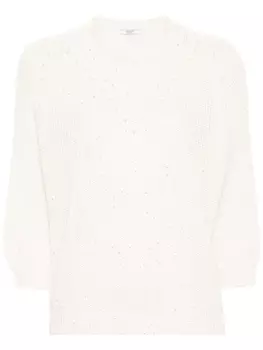 Peserico джемпер с пайетками, нейтральный цвет
