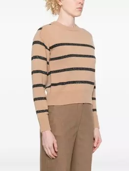 Peserico джемпер в полоску, нейтральный цвет