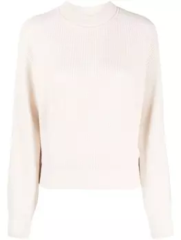 Peserico джемпер в рубчик из смесовой шерсти, нейтральный цвет