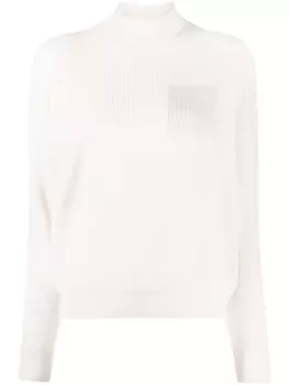 Peserico джемпер в рубчик с высоким воротником, белый