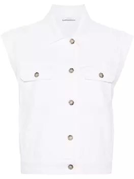 Peserico джинсовый жилет на пуговицах, нейтральный цвет