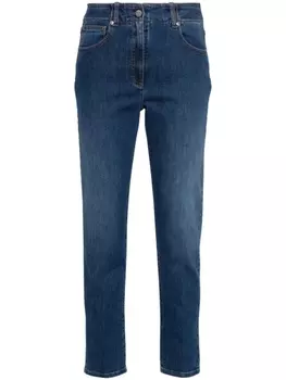 Peserico джинсы скинни с нашивкой-логотипом, синий