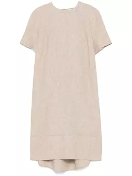 Peserico фактурное платье миди, нейтральный цвет