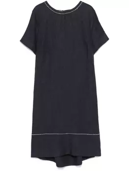 Peserico фактурное платье миди, синий