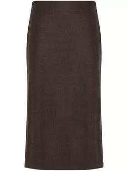 Peserico фланелевая юбка миди, коричневый