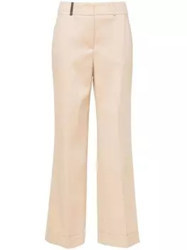 Peserico фланелевые брюки прямого кроя, нейтральный цвет
