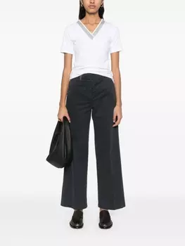 Peserico футболка с контрастным воротником, белый