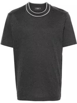 Peserico футболка с контрастным воротником, серый