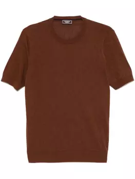 Peserico футболка с круглым вырезом, коричневый