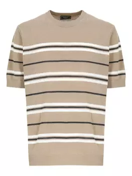 Peserico футболка в полоску, нейтральный