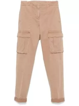 Peserico габардиновые брюки карго, серый