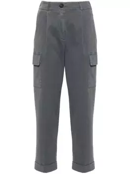 Peserico габардиновые брюки карго, серый
