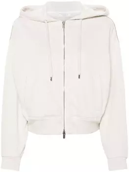 Peserico худи с люрексом, нейтральный цвет