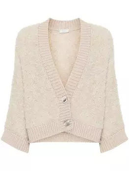 Peserico кардиган из ткани букле, нейтральный цвет