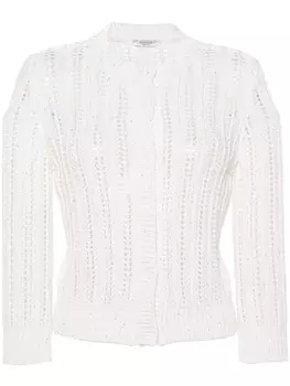 Peserico кардиган рыхлой вязки, нейтральный цвет