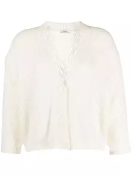 Peserico кардиган рыхлой вязки с V-образным вырезом, белый