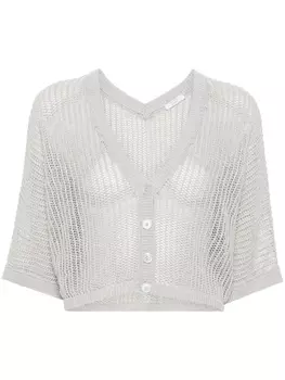 Peserico кардиган с эффектом металлик, серый