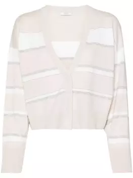 Peserico кардиган с бусинами, нейтральный цвет