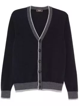 Peserico кардиган с контрастной отделкой, синий