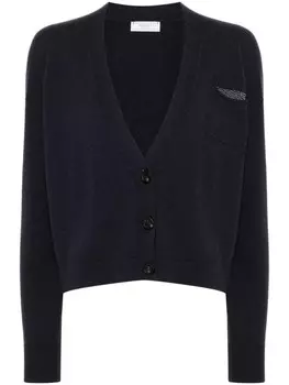 Peserico кардиган с кружевом Punto Luce, синий