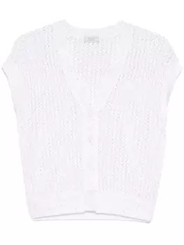 Peserico кардиган с пайетками, белый