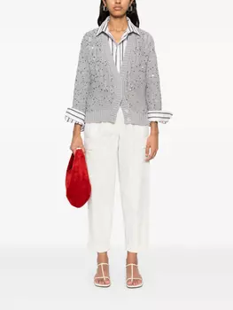 Peserico кардиган с пайетками, серый