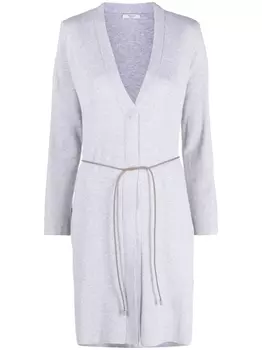 Peserico кардиган с поясом, серый