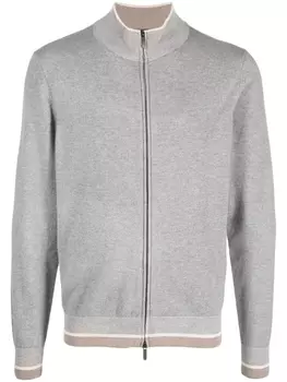 Peserico кардиган тонкой вязки с полосками, серый